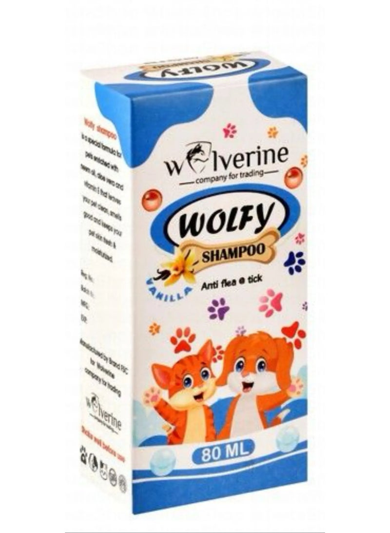 وولفرين وولفي شامبو مضاد للبراغيث والقراد برائحة الفانيليا  80 مل - Image 2